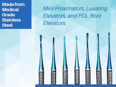Mini Root Elevator in Stainless Steel Cassette Proximators Luxating Elevators PDL Root Elevators 7 Pcs in Saudi Arabia
