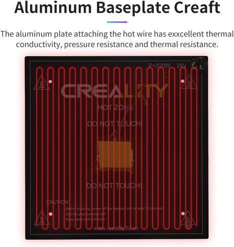سرير Creality Official Ender 3 V2 المُدفأ، جزء بديل للطابعة ثلاثية الأبعاد الأصلية Hotbed 220W 24V مع خط كابل متوافق مع Ender 3، Ender 3 Pro، Ender 3 V2 in Kuwait