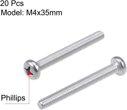 براغي براغي uxcell لبراغي عروس 304 من الفولاذ المقاوم للصدأ M4x35 مم 20 قطعة a18111200ux0433 in Kuwait