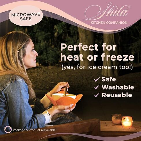 وعاء SHILA Snuggies، مجموعة متعددة الألوان مكونة من 5 حوامل للأطباق الساخنة آمنة للاستخدام في الميكروويف للحفاظ على يديك باردة وطعامك دافئًا، وسادات أطباق مقاومة للحرارة من البوليستر والإسفنج لأوعية الحساء والأرز والمعكرونة in Kuwait