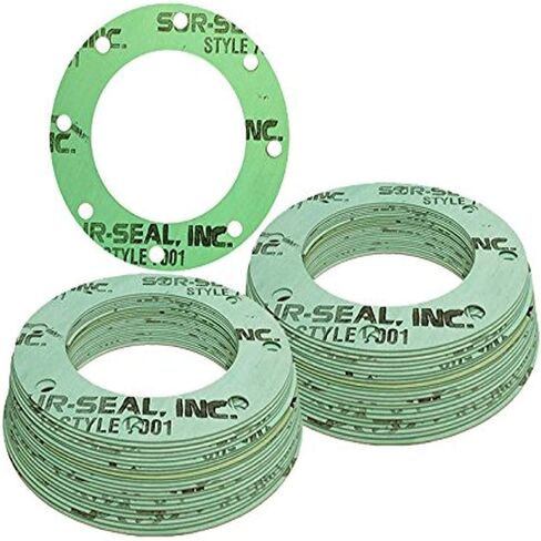 Sterling Seal CFF7001.1250.125.300X50 7001 مضغوط غير الأسبستوس، حشية كاملة للوجه، حجم الأنبوب 1-1/4 بوصة، سمك 1/8 بوصة، فئة الضغط 300#، معرف 1.65625 بوصة، ألياف الأراميد/مطاط النتريل (عبوة من 50 قطعة) ) in Saudi Arabia