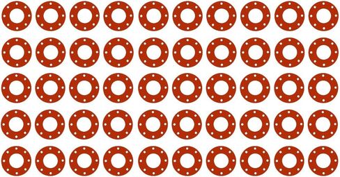 Sterling Seal CFF7237.300.062.300X50 7237 Red Rubber Full Face Gasket, 3.5" ID, 3" Pipe Size, 1/16" Thick, Pressure Class 300# (Pack of 50) in Saudi Arabia