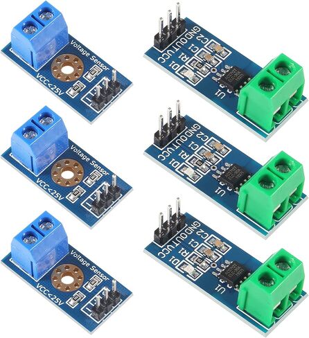 UMLIFE 3pcs ACS712 Hall Effect Current Sensor Module 30A Range ACS712 Module + 3pcs Voltage Sensor Module DC0-25V Voltage Tester Terminal Sensor for Arduino Raspberry Pi in Saudi Arabia