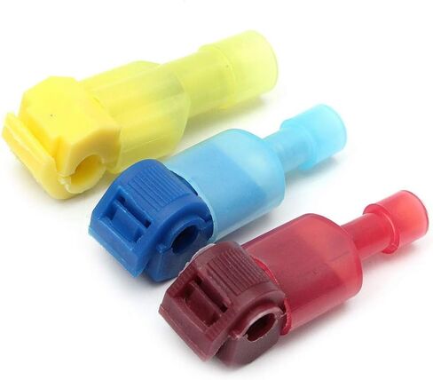 Bestgle 60 Pcs/30 Pairs Self-Stripping Electrical T-Tap Wire Spade Connectors Set Quick Splice Wire Terminals and Fully Insulated Male Butt Terminal Crimp Assortment Kits (Yellow, Red and Blue) in Saudi Arabia