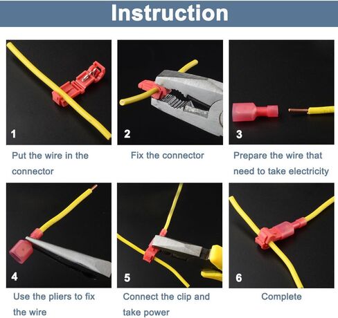 Bestgle 60 Pcs/30 Pairs Self-Stripping Electrical T-Tap Wire Spade Connectors Set Quick Splice Wire Terminals and Fully Insulated Male Butt Terminal Crimp Assortment Kits (Yellow, Red and Blue) in Saudi Arabia