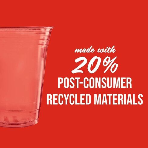 SOLO Cup Company Clear Recycled Plastic Party Cups, 18 Oz, 184 Count in Saudi Arabia