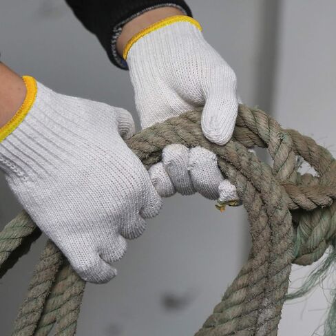 Evridwear Cotton Polyester String Knit Shell Safety Protection Work Gloves for Painter Mechanic Industrial Warehouse Gardening Construction Men & Women 12 Pairs, no Dots, Large Size in Kuwait