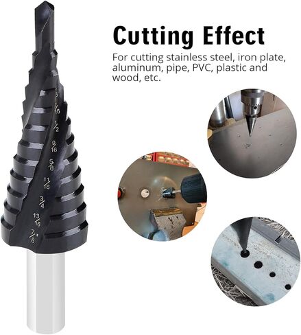 لقمة مثقاب كوبالت M35 ثلاثة فلوت حلزوني 3/16 بوصة - 7/8 بوصة - للمعادن والفولاذ المقاوم للصدأ والألومنيوم والخشب والبلاستيك in Kuwait