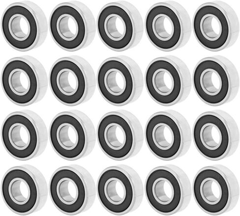 20 قطعة محمل كروي ذو أخدود عميق درع مزدوج، معرف 8 مم × 19 مم OD × 6 مم عرض محامل ميكانيكية للسيارات، محمل 698RS فولاذ + غطاء مطاطي محامل عالية السرعة in Kuwait