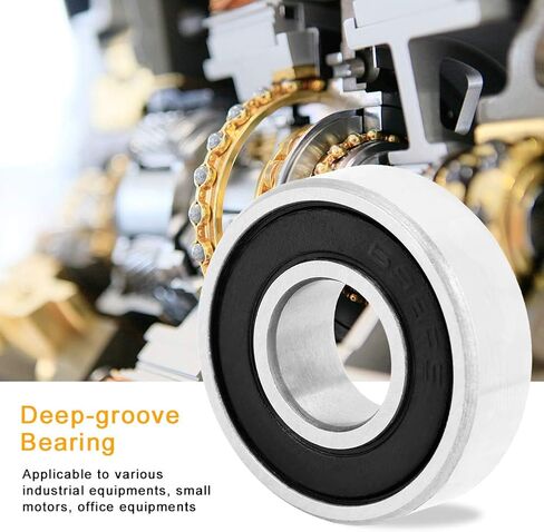 20 قطعة محمل كروي ذو أخدود عميق درع مزدوج، معرف 8 مم × 19 مم OD × 6 مم عرض محامل ميكانيكية للسيارات، محمل 698RS فولاذ + غطاء مطاطي محامل عالية السرعة in Kuwait