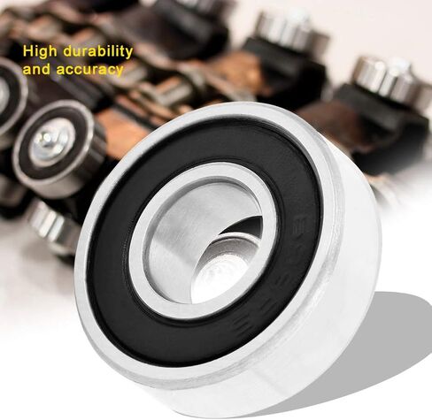 20 قطعة محمل كروي ذو أخدود عميق درع مزدوج، معرف 8 مم × 19 مم OD × 6 مم عرض محامل ميكانيكية للسيارات، محمل 698RS فولاذ + غطاء مطاطي محامل عالية السرعة in Kuwait