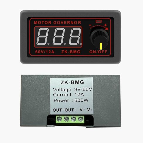 جهاز التحكم في سرعة محرك التيار المستمر، PWM DC 9-60V/12A/500W جهاز التحكم في سرعة المحرك الكهربائي مع شاشة LED للتحكم في سخان مروحة المحرك in Kuwait