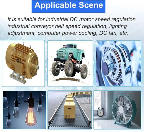 جهاز التحكم في سرعة محرك التيار المستمر، PWM DC 9-60V/12A/500W جهاز التحكم في سرعة المحرك الكهربائي مع شاشة LED للتحكم في سخان مروحة المحرك in Kuwait