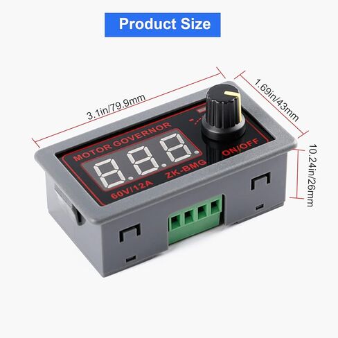 جهاز التحكم في سرعة محرك التيار المستمر، PWM DC 9-60V/12A/500W جهاز التحكم في سرعة المحرك الكهربائي مع شاشة LED للتحكم في سخان مروحة المحرك in Kuwait