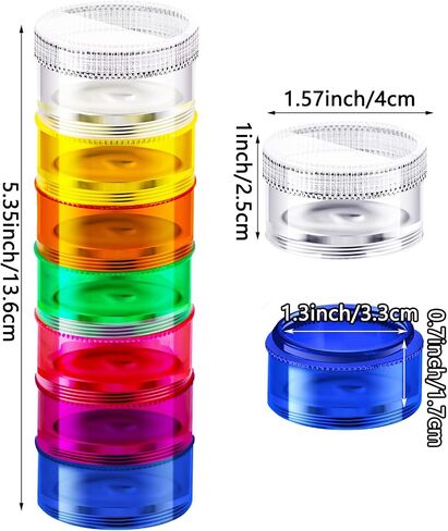 Sieral 2 Pieces 7 Day Stackable Pill Organizer Case Vitamin Holder Organizer 7 Day Weekly Travel Container with Lids for Medications, Vitamins and Supplements in Kuwait