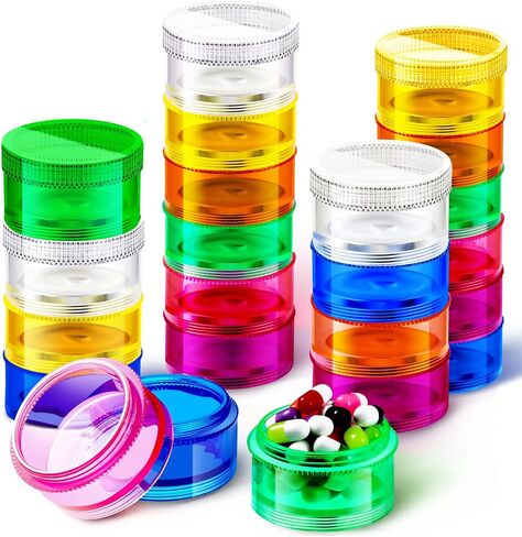 Sieral 2 Pieces 7 Day Stackable Pill Organizer Case Vitamin Holder Organizer 7 Day Weekly Travel Container with Lids for Medications, Vitamins and Supplements in Kuwait