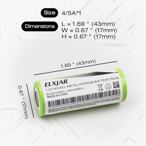 YUTSUJO (5 عبوات) 1.2 فولت 1200 مللي أمبير 4/5A Ni-MH حزمة بطارية لليثونيا ELB-1210N ELB-1201N KR-1500AUL KR1100AE KR-1200AUL ASC0086 علامة خروج ضوء الطوارئ in Kuwait