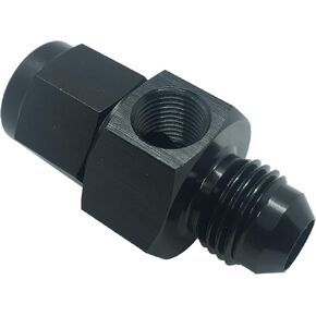 3AN Fuel Pressure Take Off Fitting Adapters 1/8 NPT Gage Port Aluminum AN3 Female to Male Flare Hose Union Connector Black in Kuwait