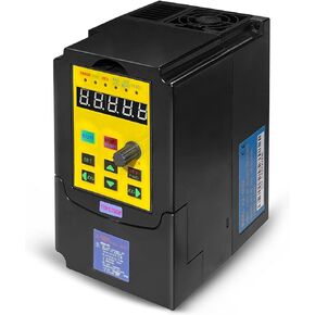 VFD 0.75KW 1HP 110V 1 Phase Input 3 Phase 0-400HZ Output 10A Variable Frequency Drive Controller Vector Control Inverter Converter for CNC Motor and Spindle