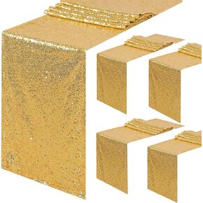 Poise3EHome Gold Sequin Table Runners,Gold Glitz Table Linens for Baby Shower Party Wedding Cake Table Decoration (12X108 -2pcs, Gold) in Kuwait