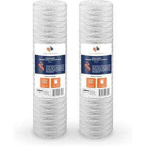 Aquaboon 5 Micron 20"x4.5" String Wound Sediment Water Filter Cartridge | Whole House Sediment Filtration | Compatible with PC40-20, WP1BB20P, 355222-45, WPP-45200-01, WPP-45200-01, 84650, 2-Pack