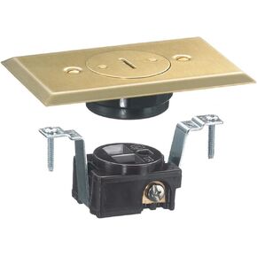 Hubbell Wiring Systems RF151DTR وعاء فردي مقاوم للعبث، نوع علبة عرض الصناديق الأرضية، وعاء بني مع لوحة نحاسية، 15 أمبير، 125 فولت، 2 قطب، 3 أسلاك أرضية in Saudi Arabia