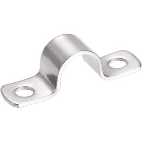 uxcell 16mm(0.6") Rigid Pipe Strap, 2 Holes Tube Straps 304 Stainless Steel Tension Tube Clamp 8pcs