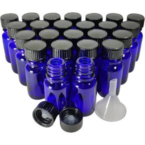 Bioll 10ml (1/3 oz) glass bottle. Essential oil bottle with lid. For Perfume, Aromatherapy, Lab Refillable Sample Vials - 24 Pack (Green) in Saudi Arabia