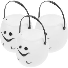 IMIKEYA Mini Halloween Pumpkin Bucket: 10PCS Halloween Basket Plastic Pumpkins Bucket Treat Bucket Small Pumpkin Candy Bucket for Halloween Decoration Party (Random Expression)