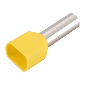 Baomain AWG 10/6.0mm² Wire Copper Crimp Connector Twin Insulated Ferrule Pin Cord End Terminal TE6014 Yellow Pack of 100