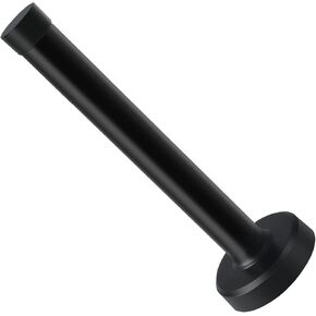 Modern Door Holder - Black Wall Mounted 8 Inch Door Stopper with Rubber Bumper Tips - Brushed Stainless Steel