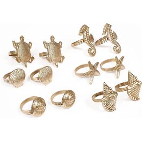 Napkin Ring Holders, Napkin Rings, Napkin Rings Set of 8, Napkin Ring Holders for Cloth Napkins, Round Serviette Rings, Napkin Ring Set, Napkin Ring Bulk - Golden