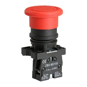 مفتاح ضغط باومين ZB2-BE102C 22 مم NC N/C إيقاف الطوارئ للفطر الأحمر 600 فولت 10 أمبير in Kuwait