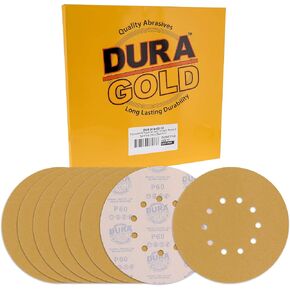 أقراص صنفرة الحوائط الجافة الممتازة مقاس 9 بوصات من Dura-Gold - 240 حبيبة (صندوق مكون من 10) - أقراص صنفرة بنمط 10 فتحات مع دعامة خطافية وحلقة، كاشطة أكسيد الألومنيوم سريعة القطع - لصنفرة الحوائط الجافة، خشب الرمل in Kuwait