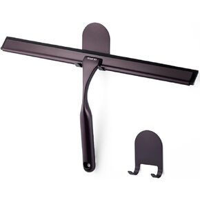 HOME SO Shower Squeegee in Matte Black; Effective Rubber Blade Squeegee for Windows, Glass Shower Doors, Car Windshield, Mirrors, Tile Walls, Kitchen Surfaces and More (Black, 12 inch)
