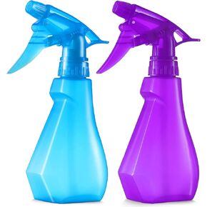 DilaBee Spray Bottles [ 8 Oz ] Water Spray Bottle for Hair, Plants, Cleaning Solutions, Cooking, BBQ, Squirt Bottle for Cats, Empty Spray Bottles - BPA-Free - Multicolor (2-Pack, Blue and Purple)