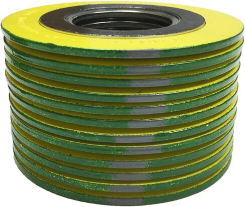 حشية جرح حلزونية من الفولاذ المقاوم للصدأ 9000IR8316GR300X12 316L مع حلقة داخلية 316SS وحشو جرافيت مرن، فئة الضغط 300#، لأنابيب 8 بوصات (عبوة من 12) in Kuwait