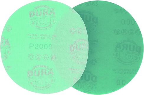 Dura-Gold Premium 2000 Grit 6" Gold Sandpaper Discs, No Hole Pattern Dustless, Box of 50, Hook & Loop Backing for DA Sander, Finishing Coarse Sanding Abrasive Automotive Paint, Woodworking Wood, Metal in Saudi Arabia