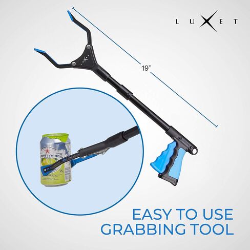 Grabber Reacher Tool - Newest Version Luxet 19 Inch Long Steel Foldable Pick Up Stick - Strong Grip Magnetic Tip - Heavy Duty Trash Picker Claw Reacher Grabber Tool for Elderly Wheelchair Mobility Aid in Kuwait