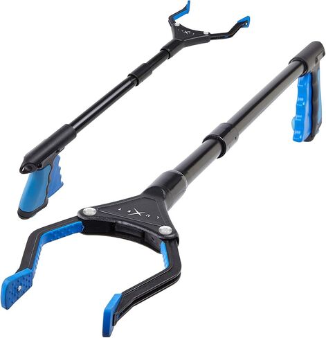 Grabber Reacher Tool - Newest Version Luxet 19 Inch Long Steel Foldable Pick Up Stick - Strong Grip Magnetic Tip - Heavy Duty Trash Picker Claw Reacher Grabber Tool for Elderly Wheelchair Mobility Aid in Kuwait