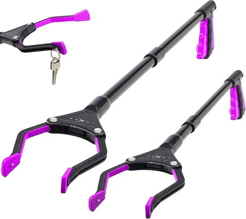أداة Grabber Reacher - أحدث إصدار من Luxet بطول 19 بوصة من الفولاذ القابل للطي - عصا التقاط قوية - طرف مغناطيسي قوي - أداة منتقي القمامة شديدة التحمل للمساعدة في التنقل على الكراسي المتحركة لكبار السن in Kuwait