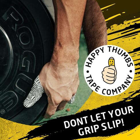 Happy Thumbs Tape Company - Gym & Hook Grip Tape - Thumb & Finger Protection - for Cross Training, Weightlifting, Gymnastics & More - Stretchy Adhesive Athletic Weightlifting Tape - 24 ft Long 6 Pack in Saudi Arabia