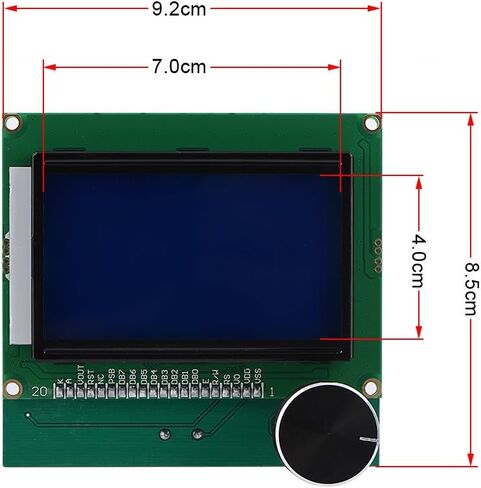 LCD Screen for Creality CR-10S / S4 / S5, CR10s LCD Screen, Replacement LCD Screen Controller Display with 2 Cable for Creality CR-10S 3D Printer, 3D Printer Kit Accessory in Saudi Arabia