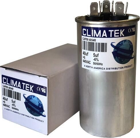ClimaTek Round Capacitor - fits Carrier # HC98JA041D | 40/5 uf MFD 370/440 Volt VAC in Saudi Arabia