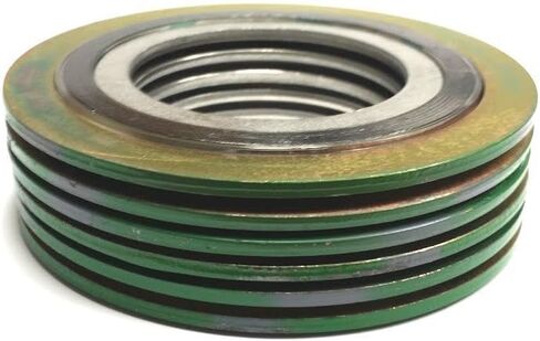 Sterling Seal 9000IR2500316GR300X6 316L SS Spiral Wound Gasket with 316SS Inner Ring and Flexible Graphite Filler for 2-1/2" Pipe, Pressure Class 300 , Green Band With Grey Stripes (Pack of 6) in Saudi Arabia