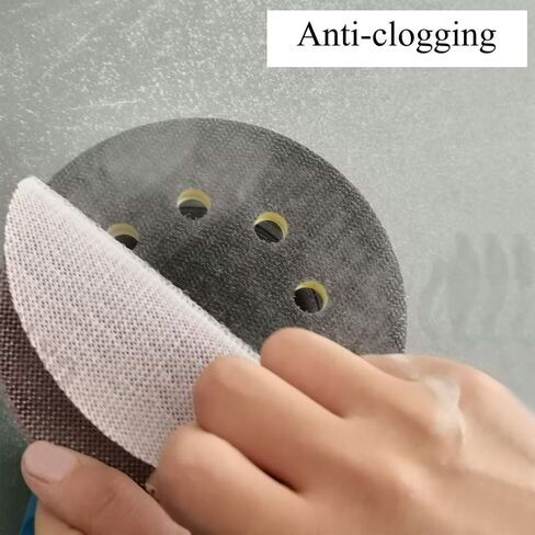 أقراص صنفرة شبكية مقاس 5 بوصات بخطاف وحلقة ورق صنفرة 800 حبيبة 20 قطعة، مجموعة دائرية من الغبار المتدفق، وسادات سنفرة مدارية شبكية للخشب، والجدران الجافة، والسيارات، وإزالة الخدوش المعدنية بواسطة سانجيان in Kuwait