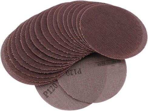 أقراص صنفرة شبكية مقاس 5 بوصات بخطاف وحلقة ورق صنفرة 800 حبيبة 20 قطعة، مجموعة دائرية من الغبار المتدفق، وسادات سنفرة مدارية شبكية للخشب، والجدران الجافة، والسيارات، وإزالة الخدوش المعدنية بواسطة سانجيان in Kuwait