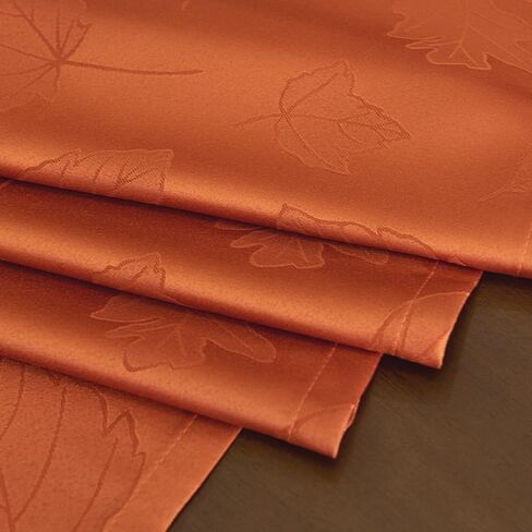 مفرش طاولة من Joyfol Day Jacquard Fall Table Runner، مفارش طاولة الخريف والريف مابل ليف عيد الشكر، مقاومة للماء للمطبخ وتناول الطعام وديكور سطح الطاولة (14 × 72 بوصة، صدأ/برتقالي محروق) in Kuwait