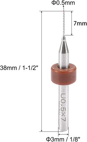 uxcell PCB Drill Bits 0.5mm Tungsten Carbide Rotary Tool Jewelry CNC Engraving Print Circuit Board Micro Drill Bits 1/8 Inch Shank 2 Set (20 Pcs) in Saudi Arabia