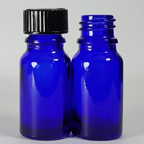زجاجة بيول زجاجية سعة 10 مل (1/3 أونصة). زجاجة زيت عطري بغطاء. للعطور والعلاج العطري وقوارير العينات القابلة لإعادة التعبئة في المختبر - 24 عبوة (عنبر) in Saudi Arabia
